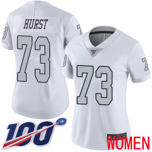 Oakland Raiders Limited White Women Maurice Hurst Jersey NFL Football #73 100th Season Rush Vapor Jersey